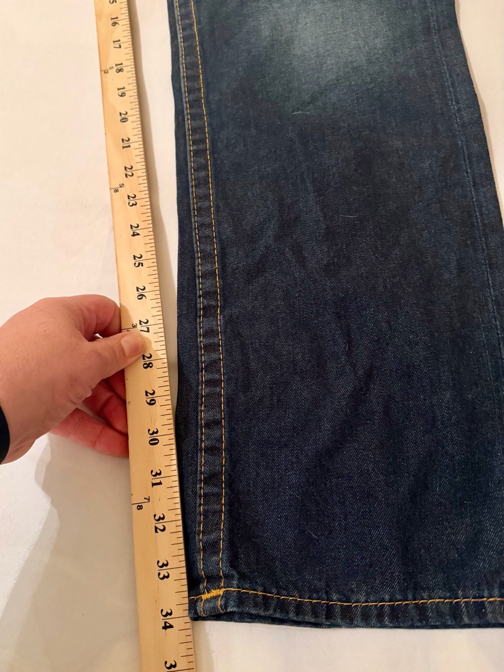 True Religion Ricky Big T Jeans 33x34 Blue Thick Stitch Flap Pockets Made In USA - Picture 12 of 16
